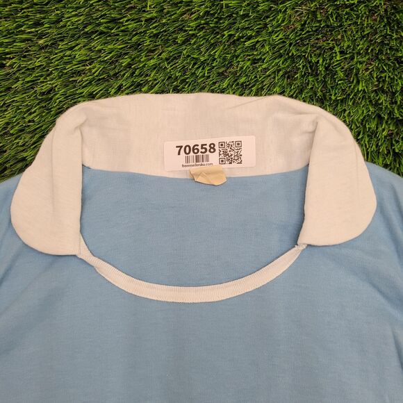 Vintage 80s Tennis Shirt Womens Large 20x24 Blue - Picture 9 of 10